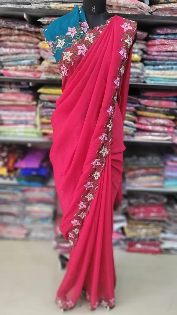 Premium Space Silk With Embroidered Border | SR69
